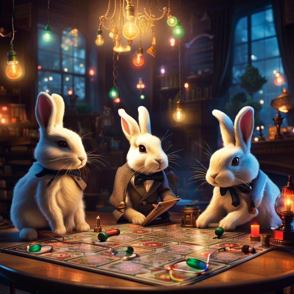 Rabbit Sleuths play Cluedo