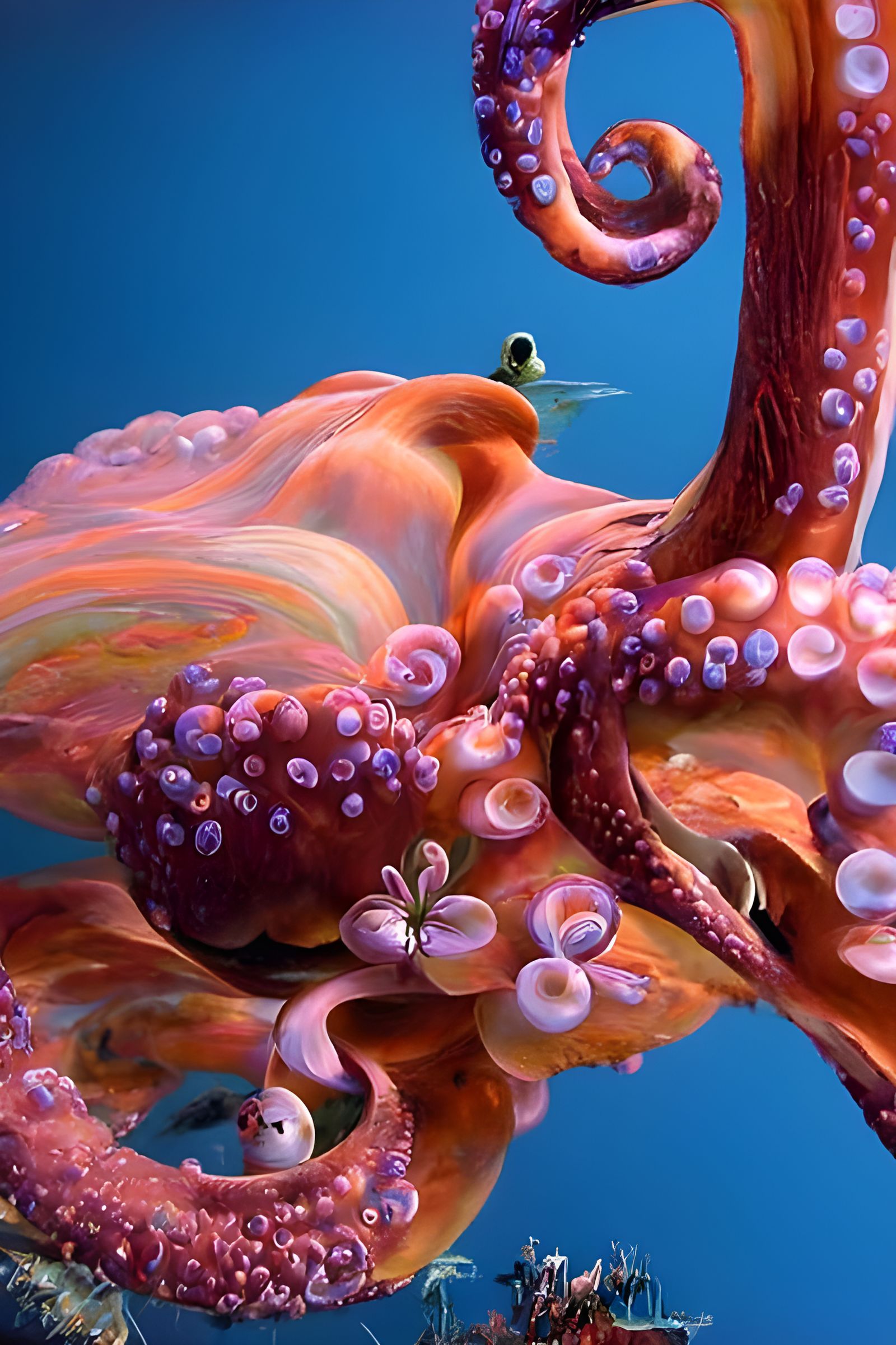 octopus floating in the ocean