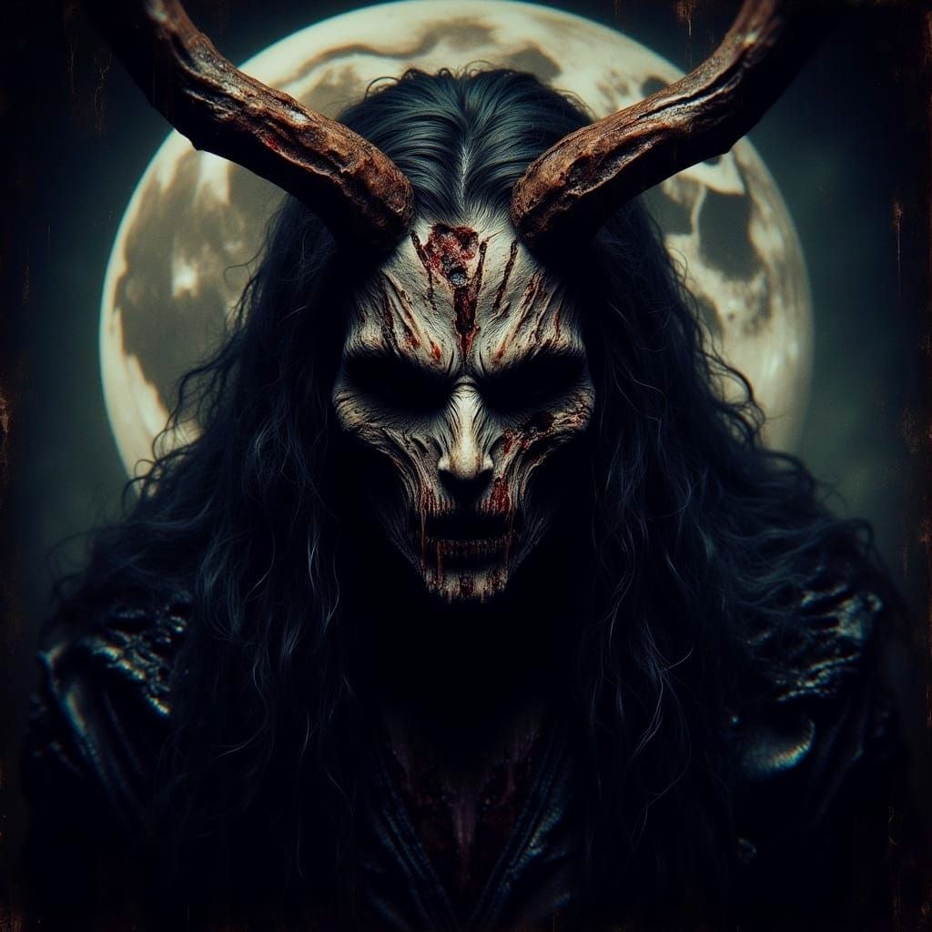 Dark Fantasy Female Necromancer in Macabre Style