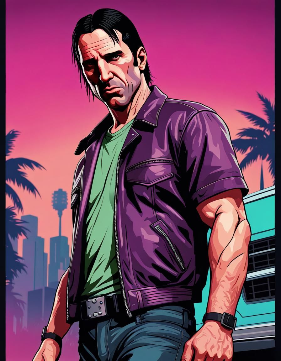 Trent Reznor as GTA Character in Vector Art