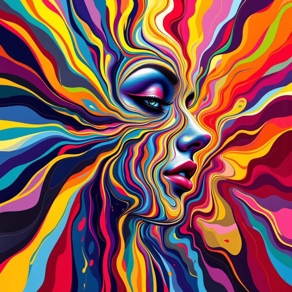 Surreal Landscape in Vibrant Pop Art Style