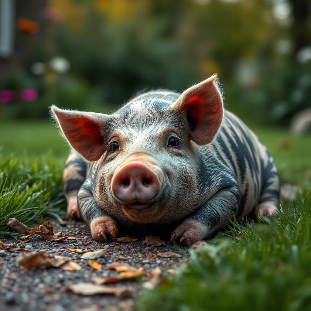 Potbelly Pig Saves Owner: Digital Matte Painting