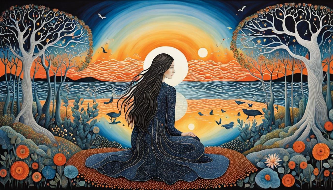 Ethereal Duality: Surreal Fragmented Sculpture in Vibrant Hu...