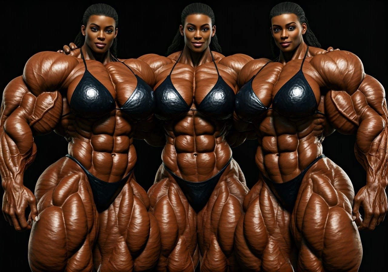 Powerful Black Women Unite: Chiseled Physiques in a Fusion o...