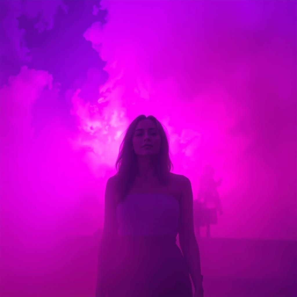 Woman in Dreamy Purple Haze Digital Art