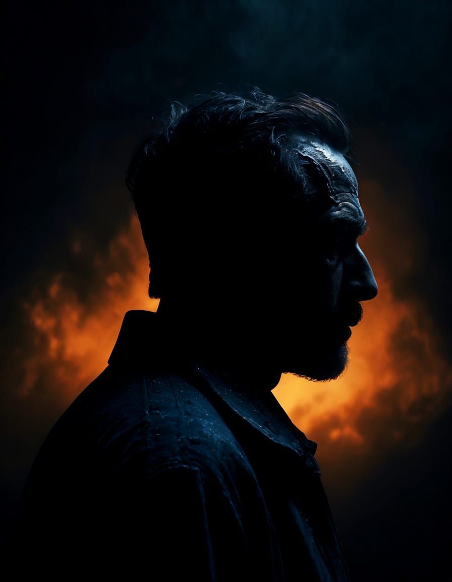 Surreal Portrait of Despair in Hyper-Realistic Digital Art