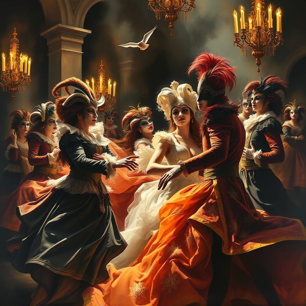 Venetian Carnival Masquerade Ball in Baroque Style