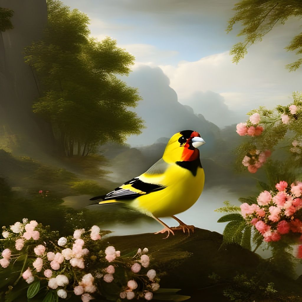 Goldfinch in the Style of Classical Painting