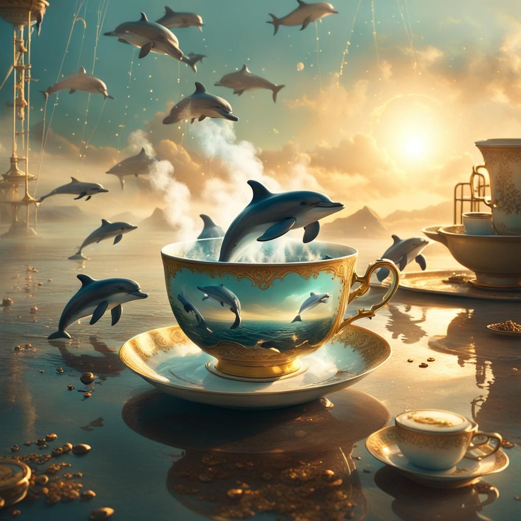 Dolphins in Teacup: Digital Matte Painting