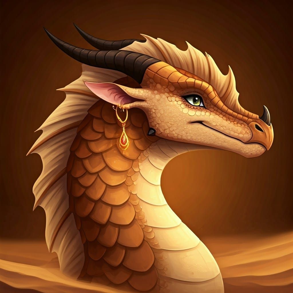 Majestic SandWing Dragon in Regal Stance