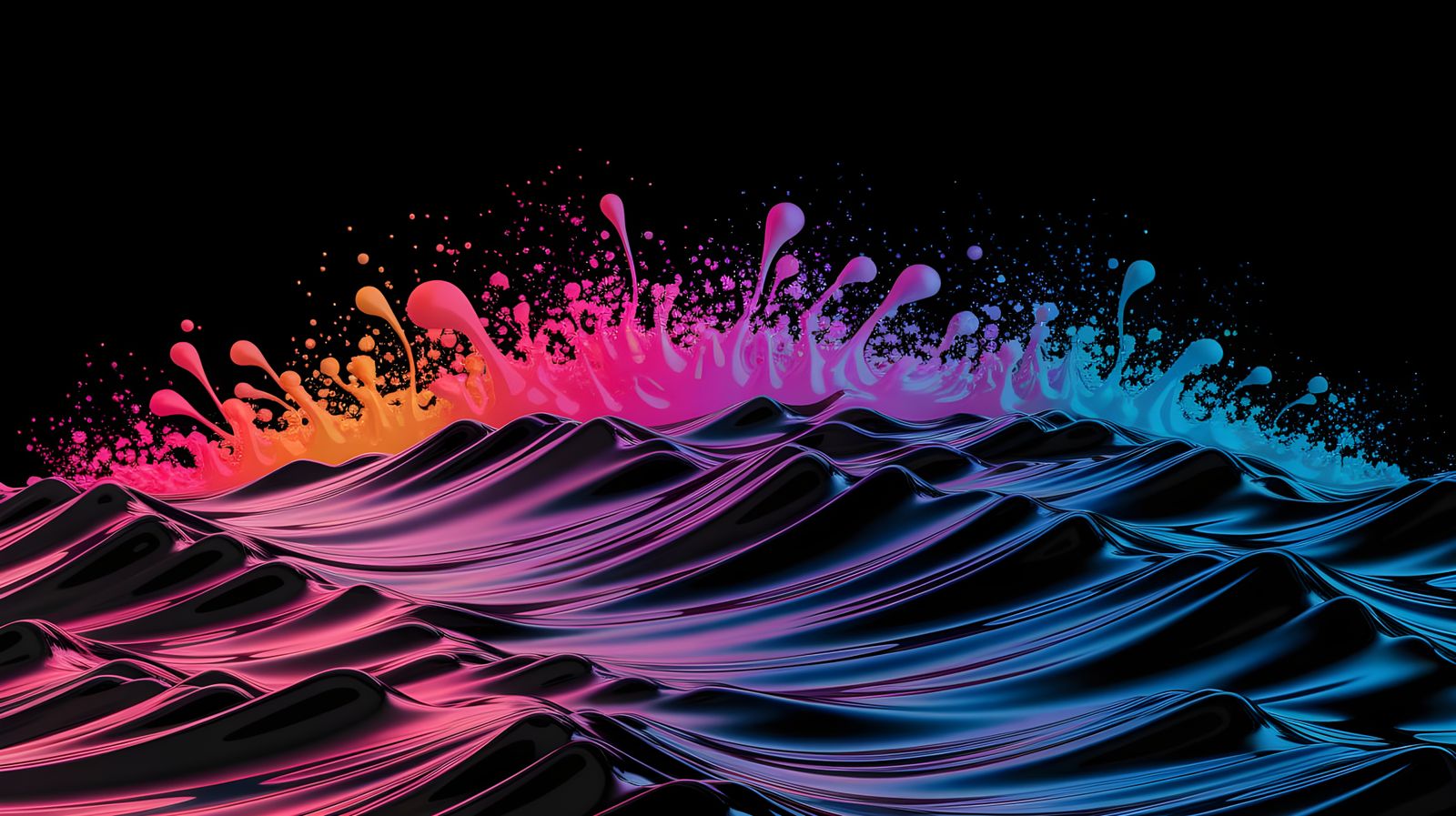 Ethereal Stormy Sea in Neon Digital Art