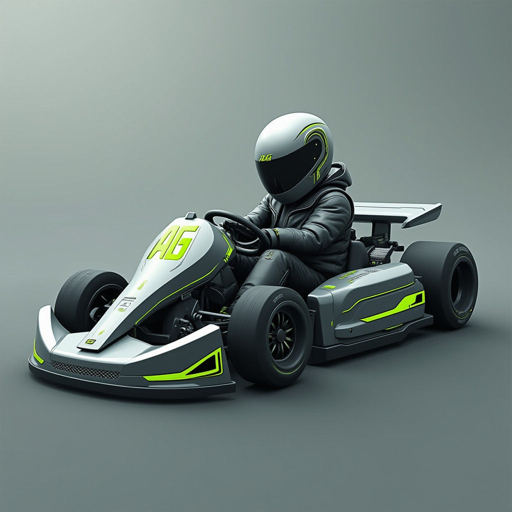 Sleek Logo Design: Remote Control Kart with Initials