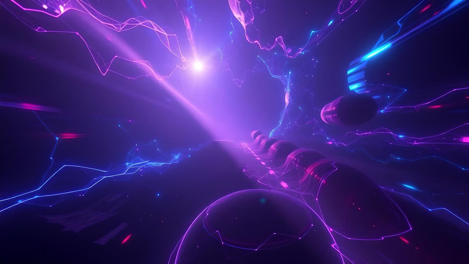 Abstract Violet Design with Ray Tracing