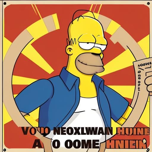 homer simpson cardboard sign saying vote for Napoleon Bonaparte