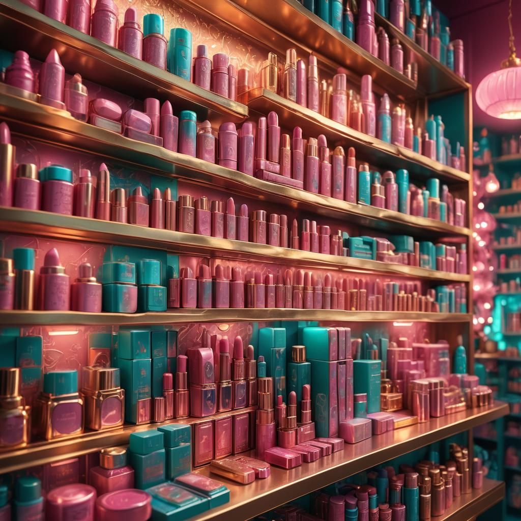 Pink Lipstick in Mystical Beauty Shop, Matte Painting