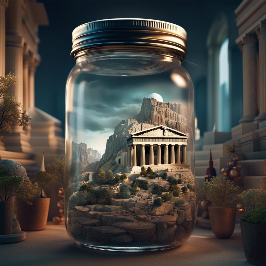 Miniature Acropolis in a Jar: Digital Matte Painting