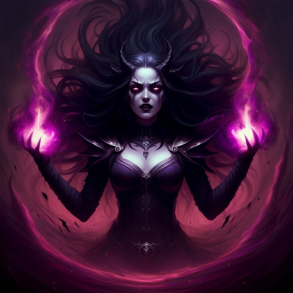 Dark Fantasy Heroine Unleashes Magic in Cartoon Style