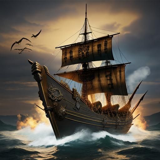 Steampunk Viking Ship