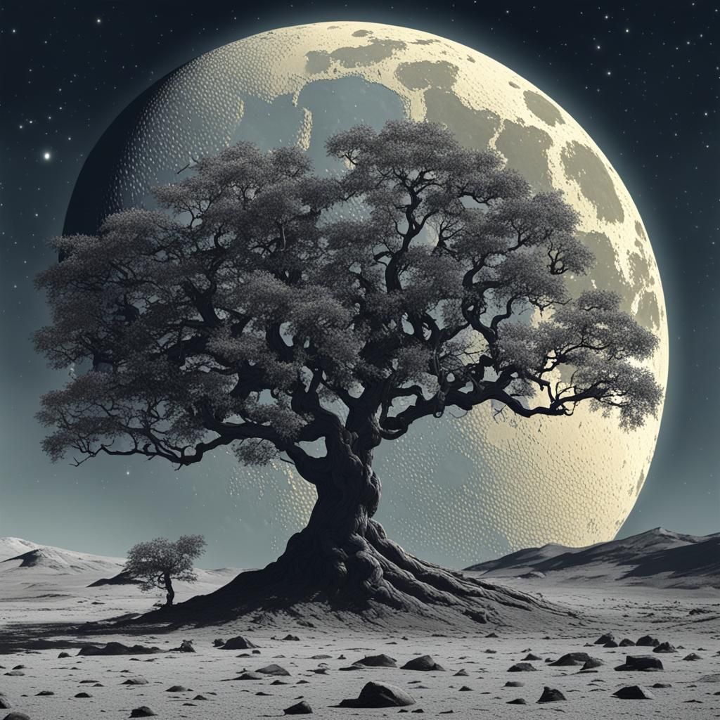 Tree on the Moon: An AI Dream