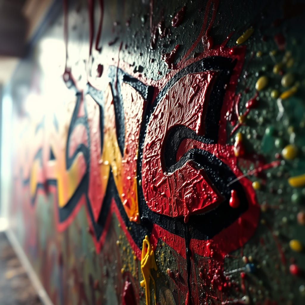 Hyper-Realistic Street Art Scene in Cinematic Style