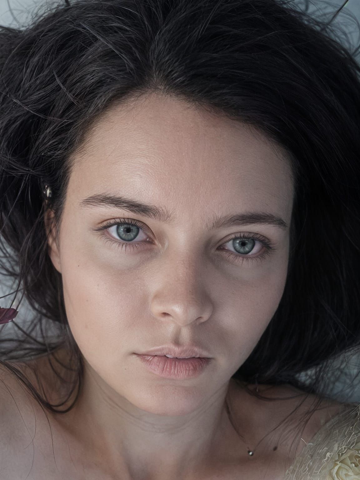 Mystical Woman with Roses in Her Hair