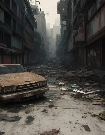 Low-Poly Art of a Dystopian Trash Pile