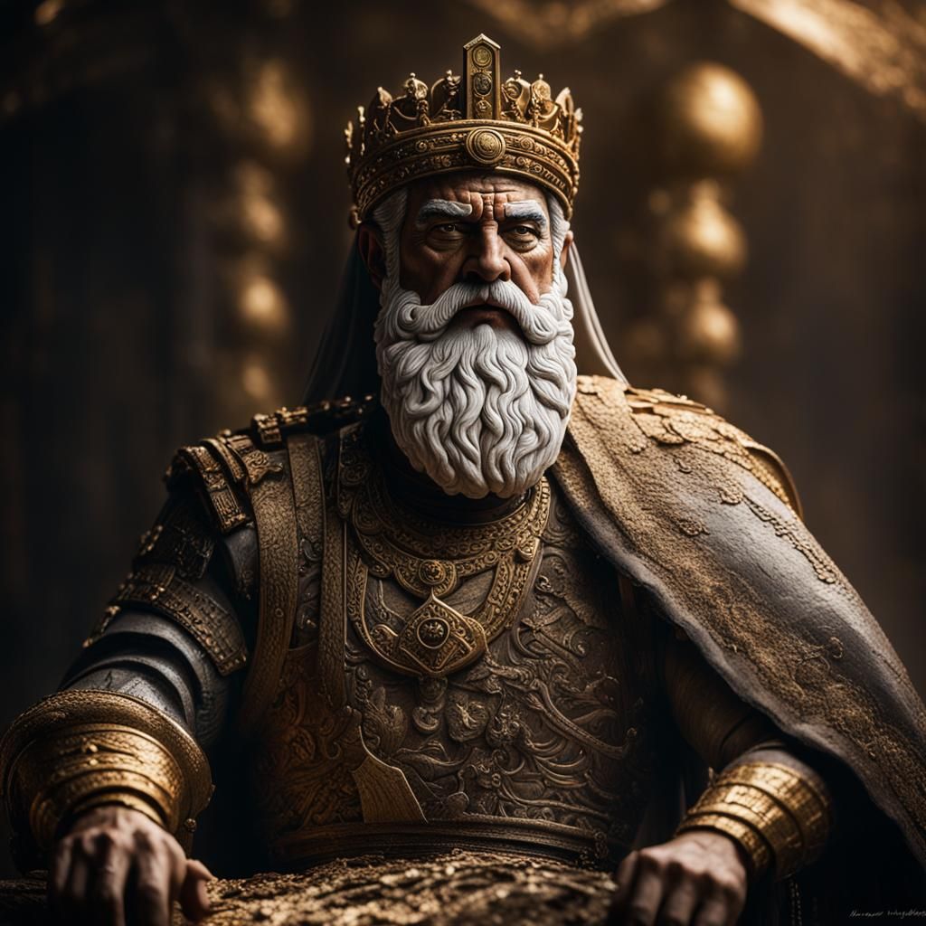 King Cyrus in Sinister Liquid Background