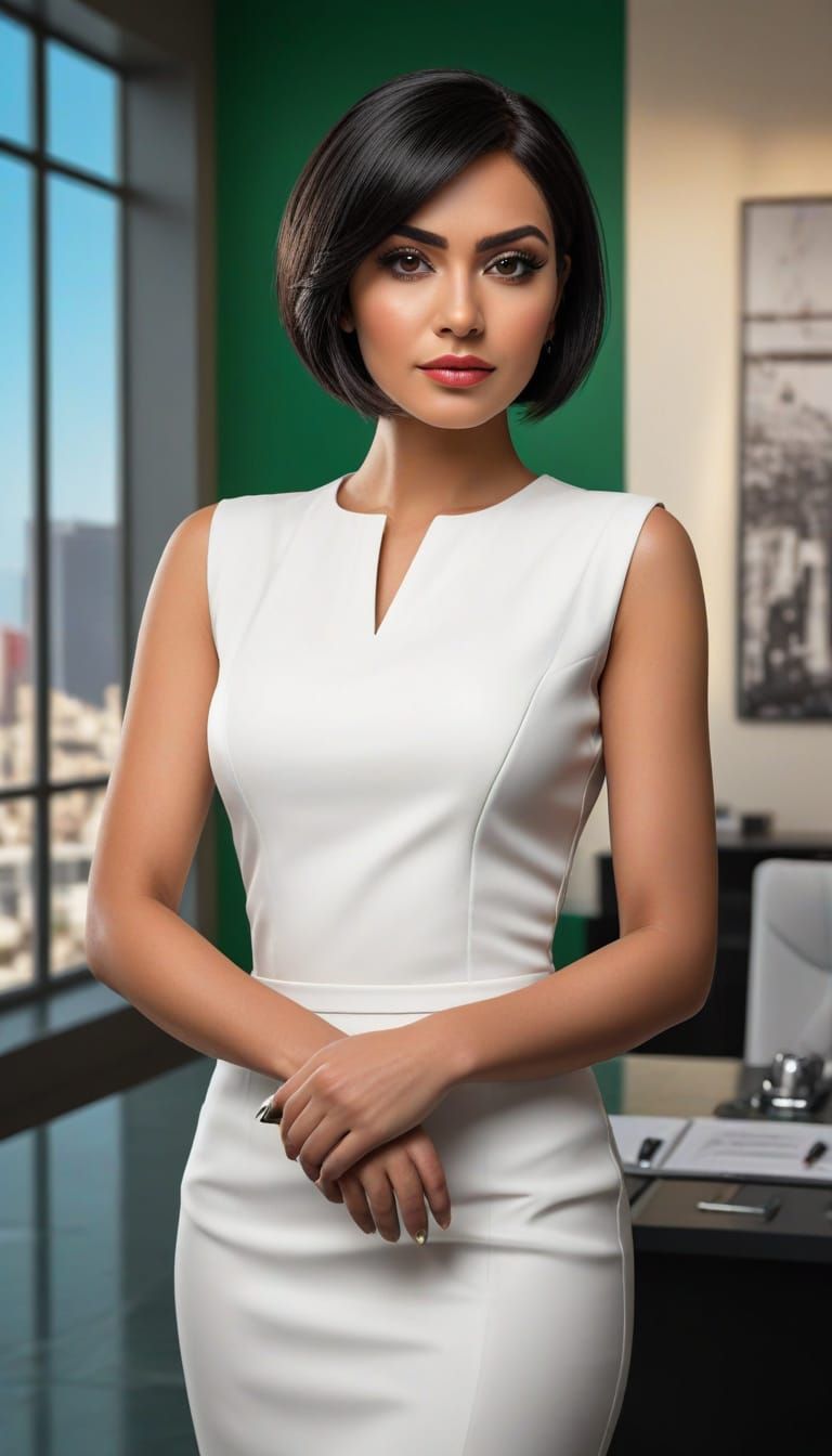 Confident Arab Woman in Modern Office