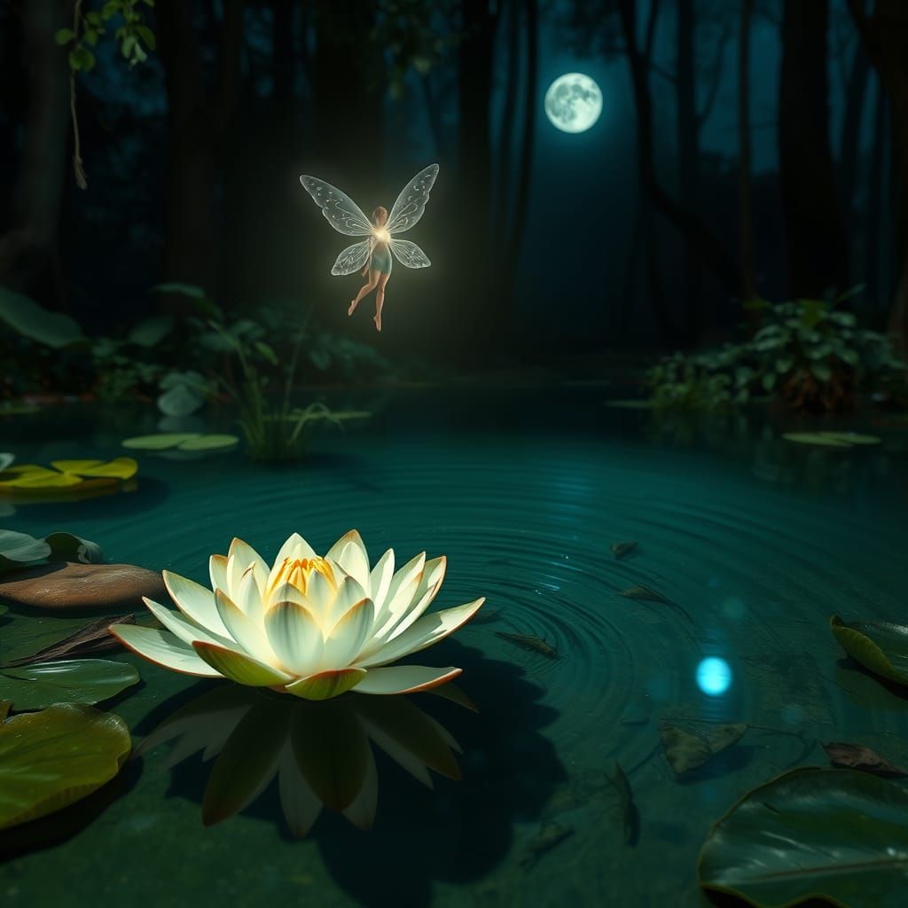 Moonlit Serenity in Forest Glade