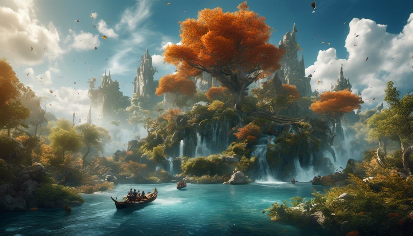 Vibrant Spring Day: People Enjoying Nature