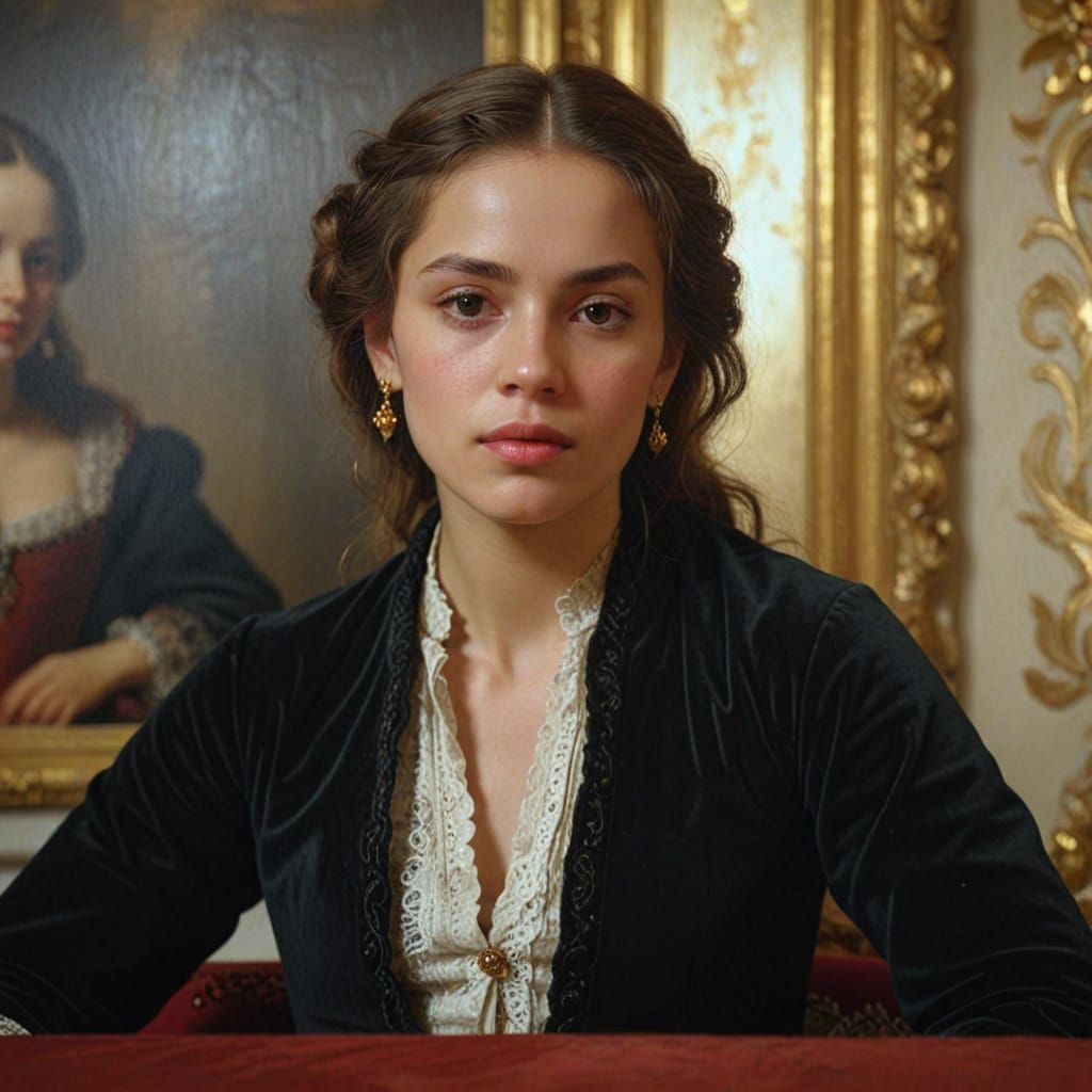 Elegant Woman in Baroque Opulence