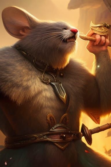 Viking Mouse Portrait in Hyperdetailed Digital Art