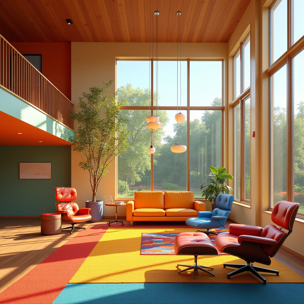 Eames Designed Mid Century Modern Oasis with Vibrant Interio...