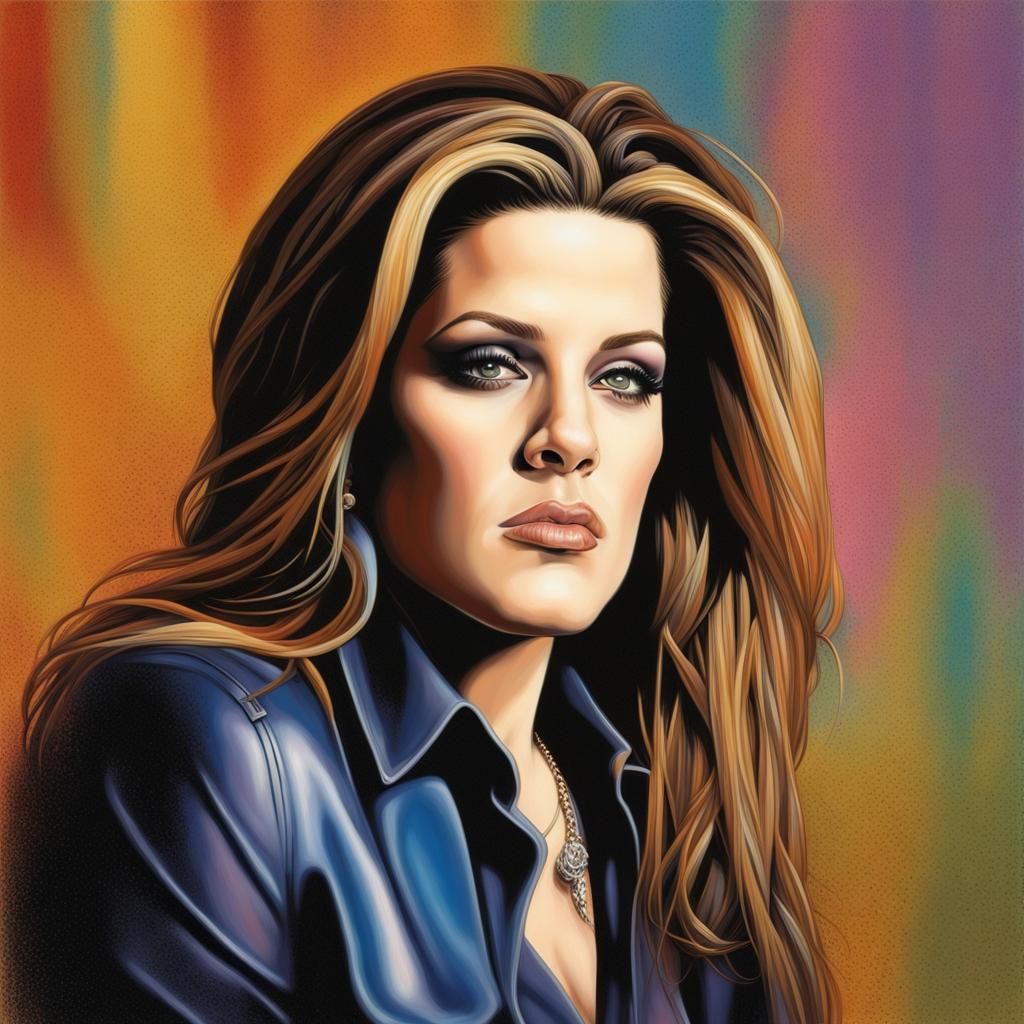 Hyperrealistic Portrait of Lisa Marie Presley