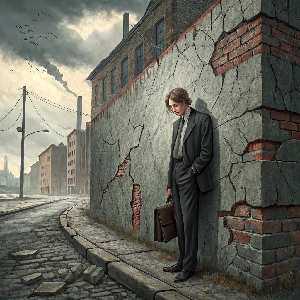 Frustrated Businessman Confronts Institutional Bureaucracy