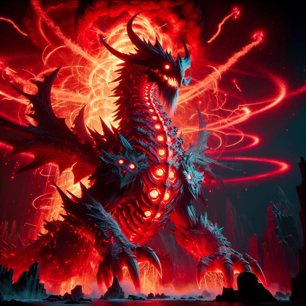 Godzilla Radiating Nuclear Energy in High Resolution