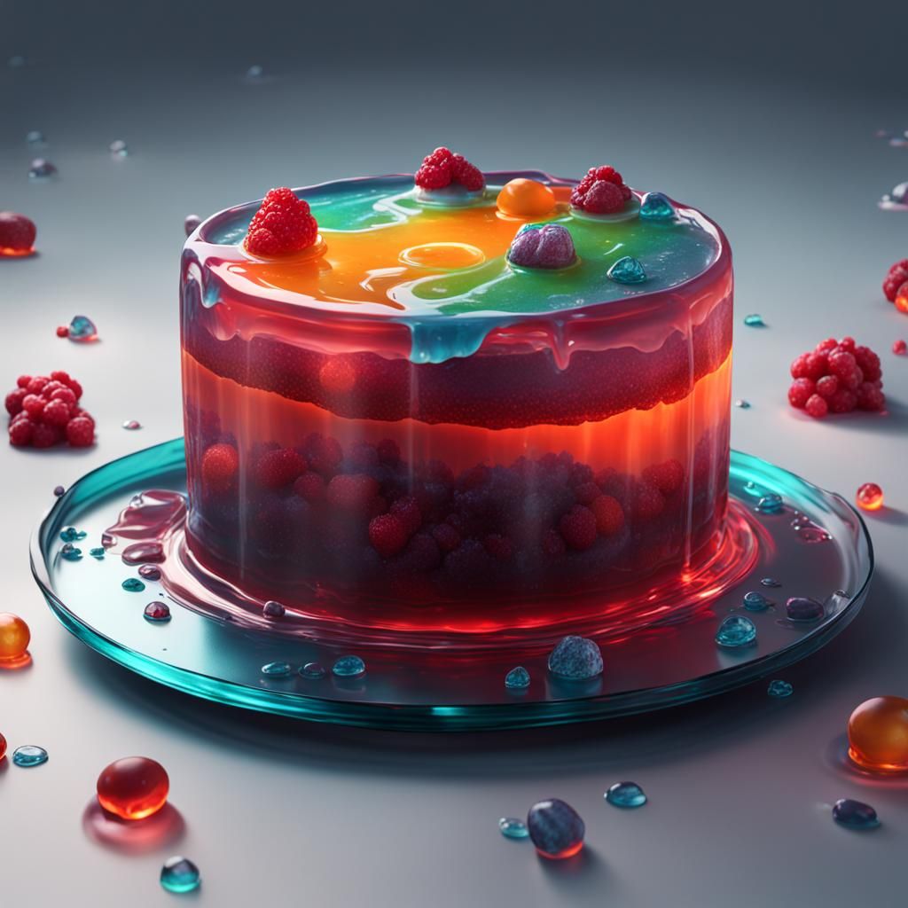 Glass Jello Cake: Detailed Matte Painting