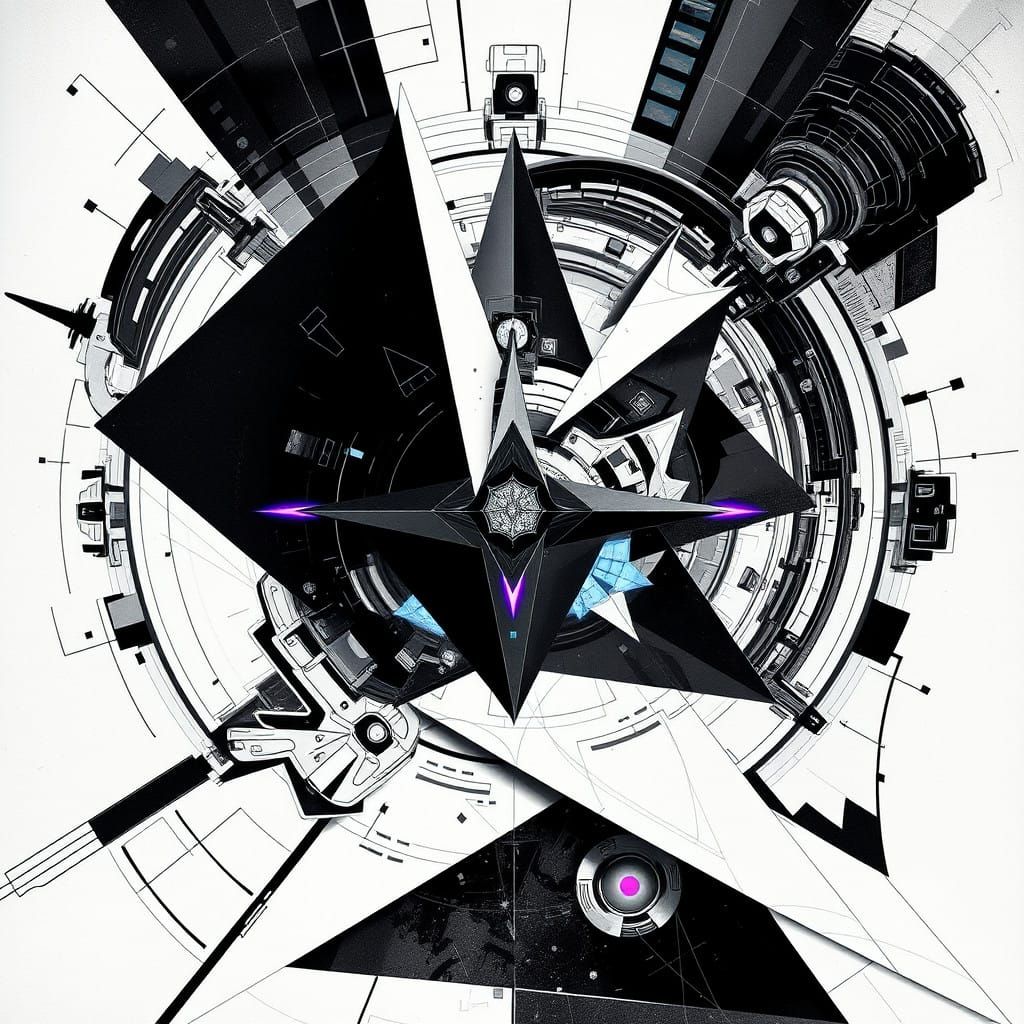 Cubist Digital Anarchy in Neon Hues