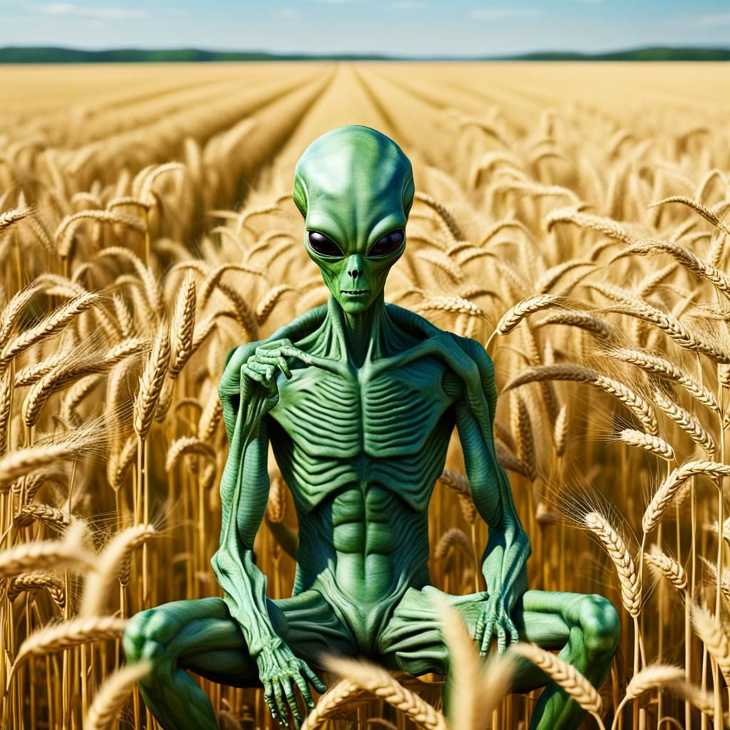 Alien in Wheat Field