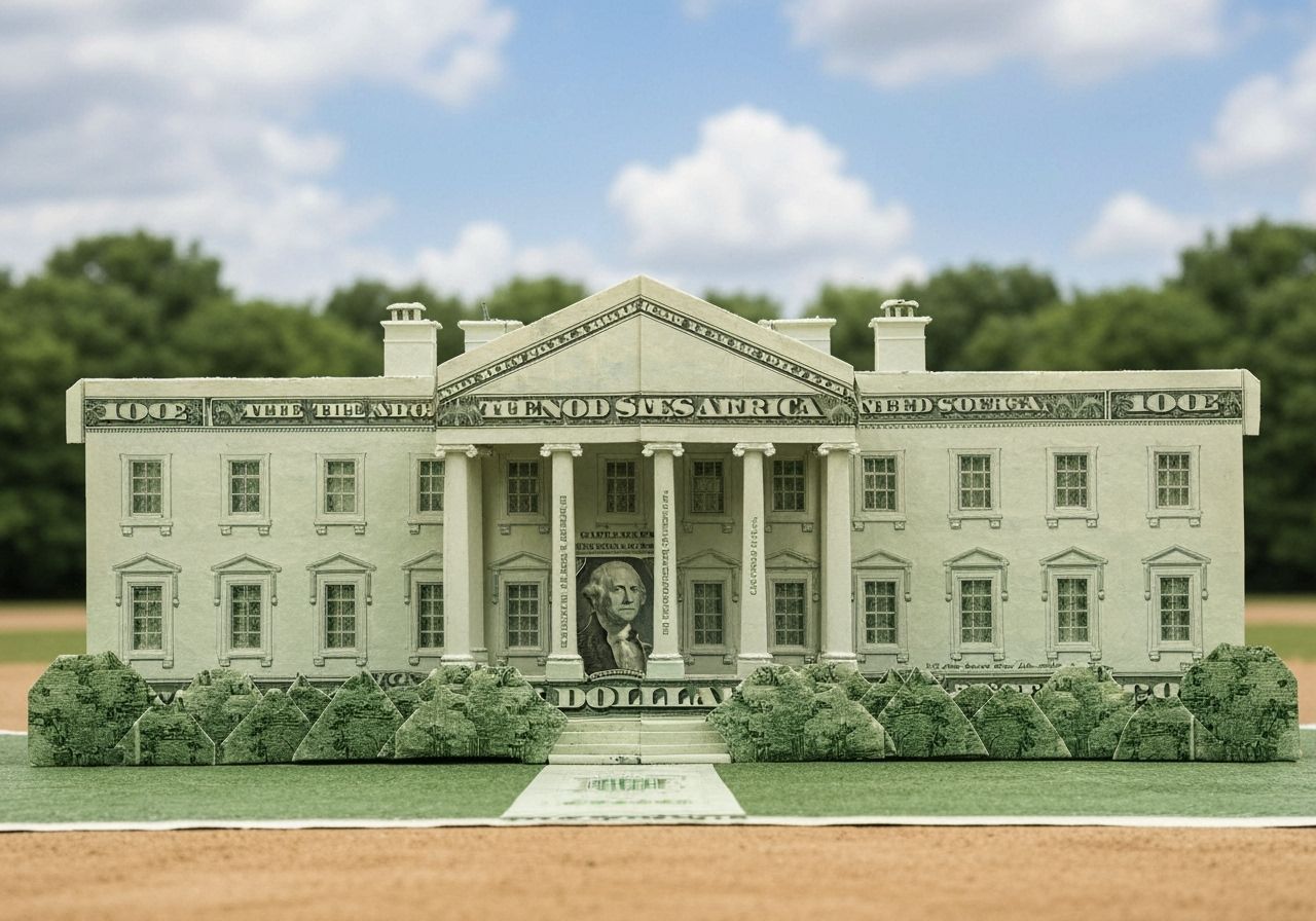 White House Reimagined as Dollar Bill Origami