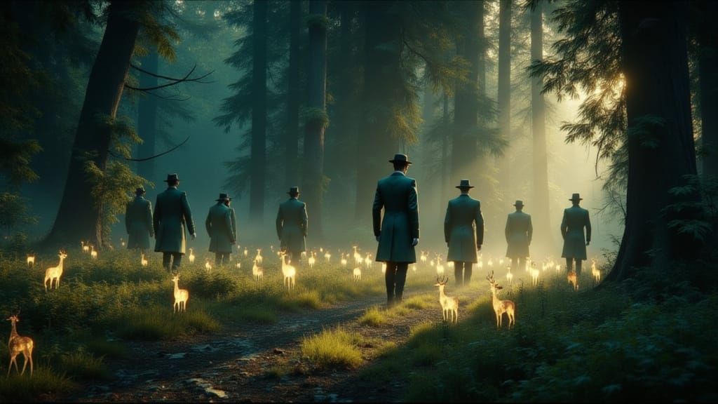 Inspectors Corral Spirit Deer in Ancient Redwood Forest