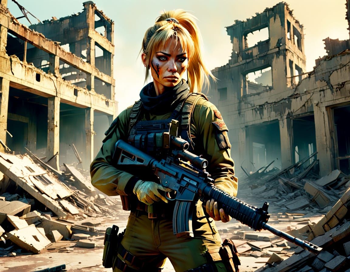 Apocalyptic Survivor in Frank Frazetta Style