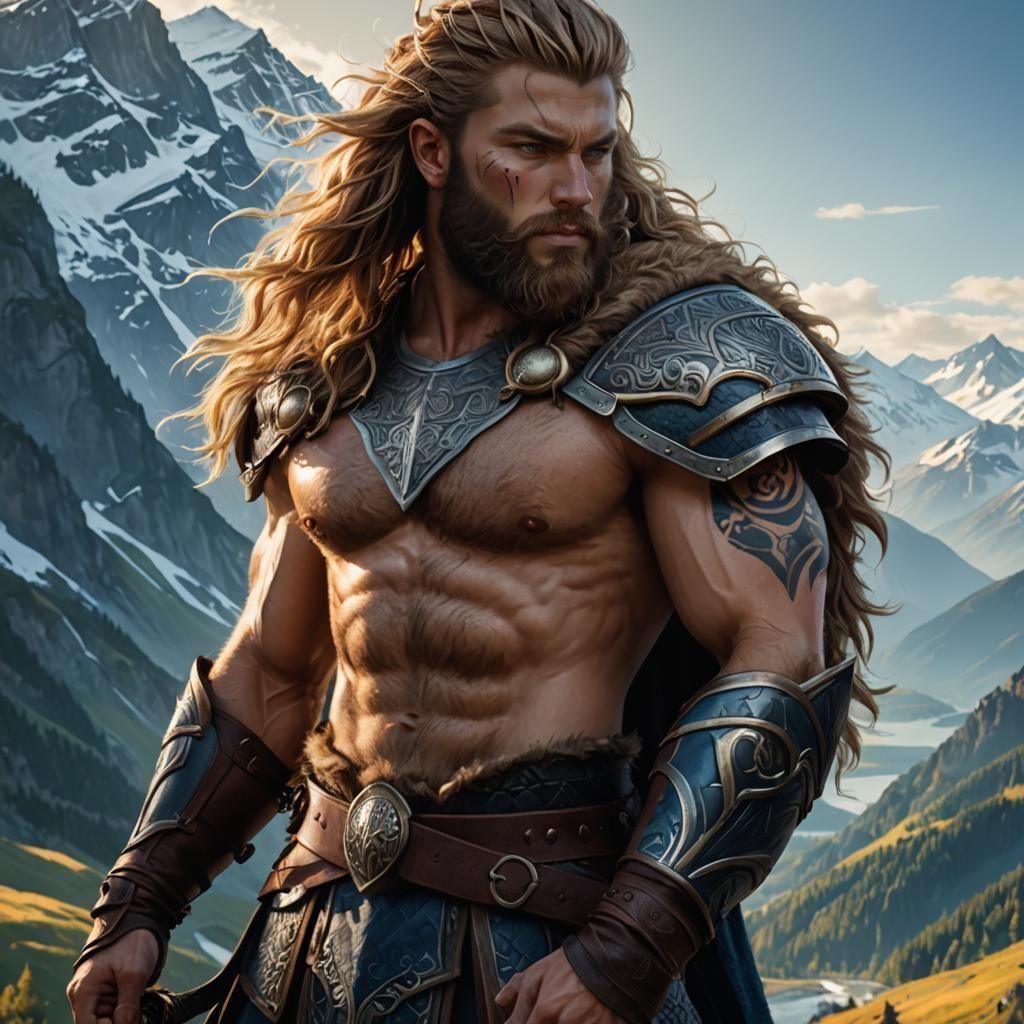 Epic Viking Warrior Portrait in High Fantasy Style