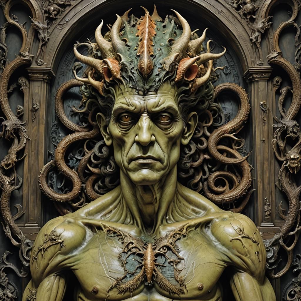 Cryptid David Statue in Fantasy Style