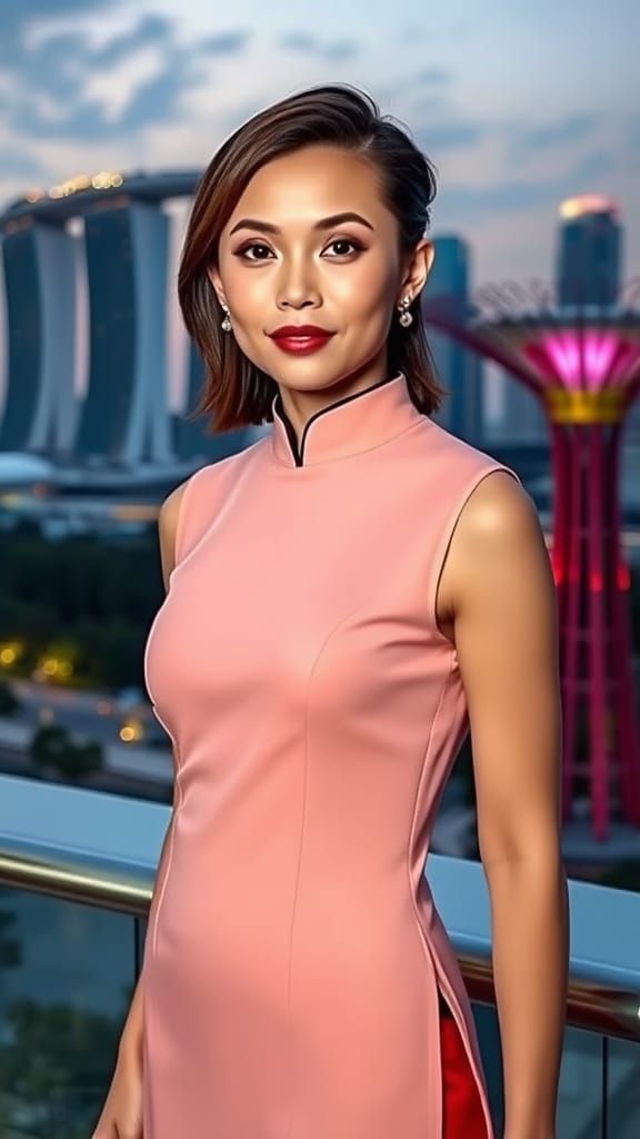 Singaporean Woman: Tradition Meets Urban Landscape