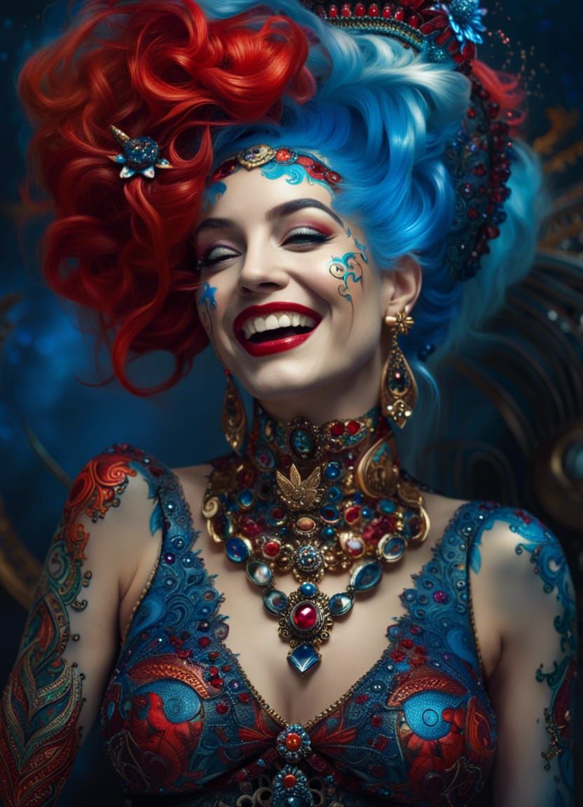 Marilyn Monroe as Harley Quinn: Maximalist Bodypaint
