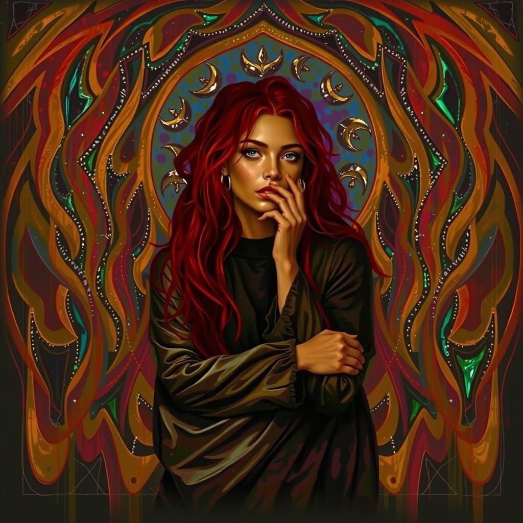 Abstract Expressionism with Iridescent Swirling Patterns