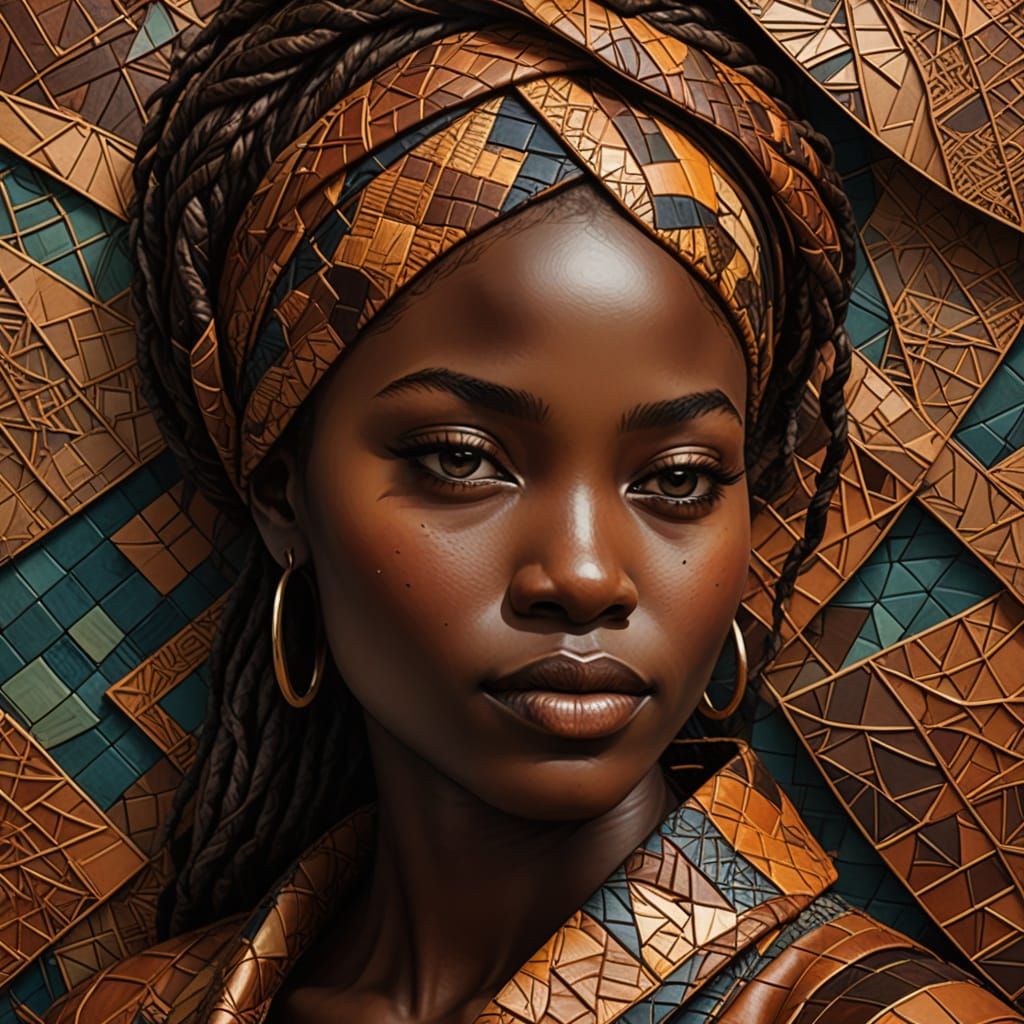 Surreal Leather Portrait in Earthy Tones