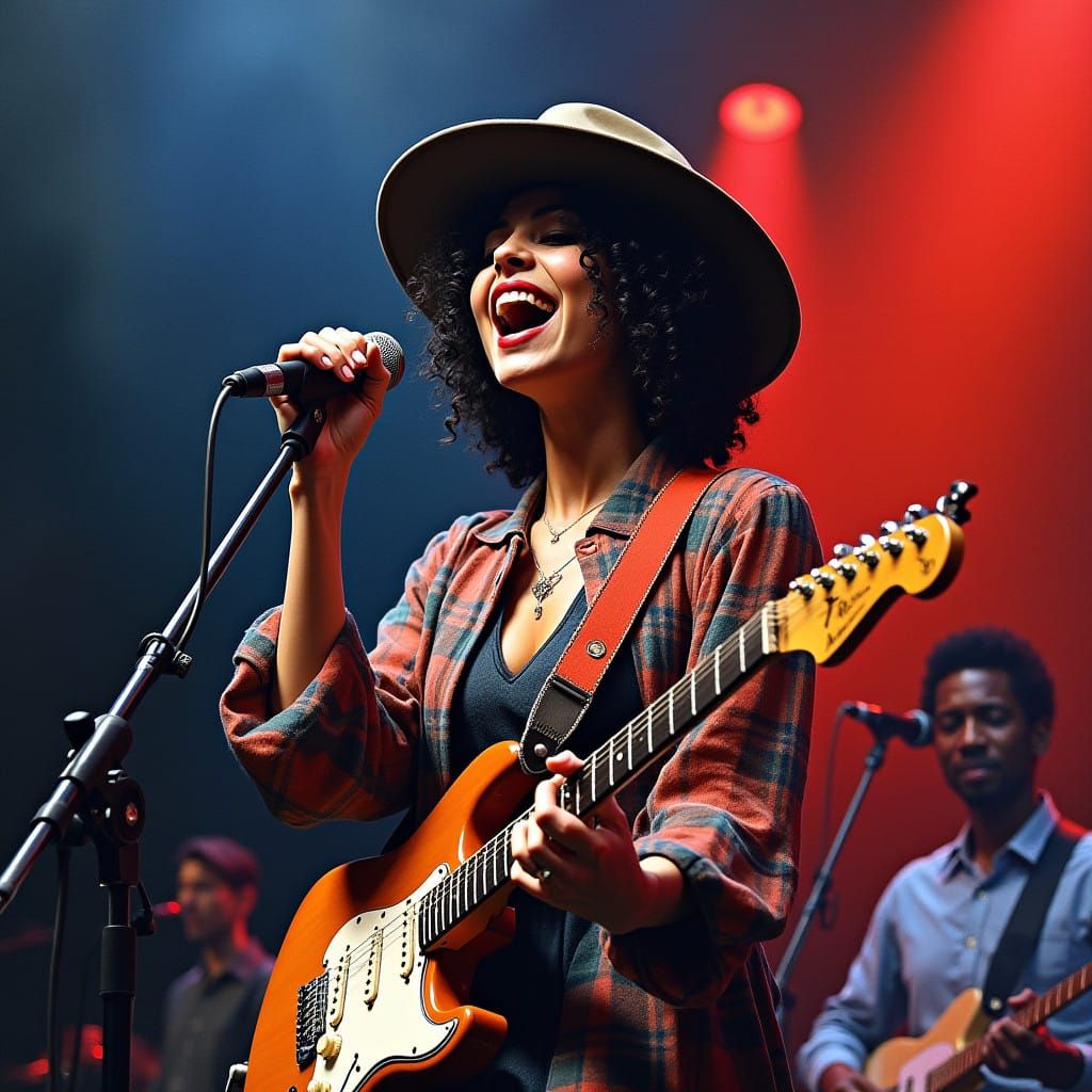 Texas Blues Band Performs Under Moody Watercolor-Inspired Li...