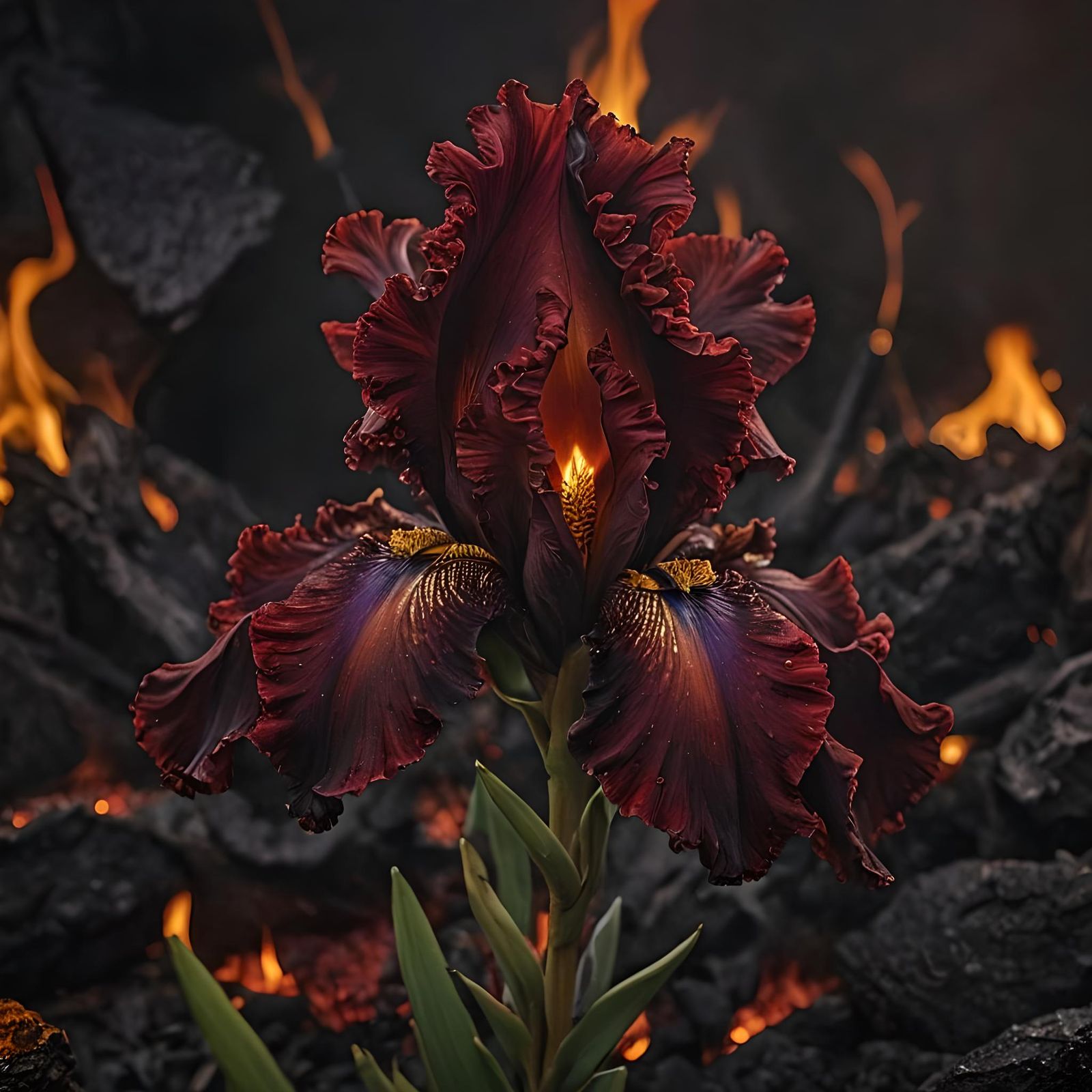Red Bearded Iris
